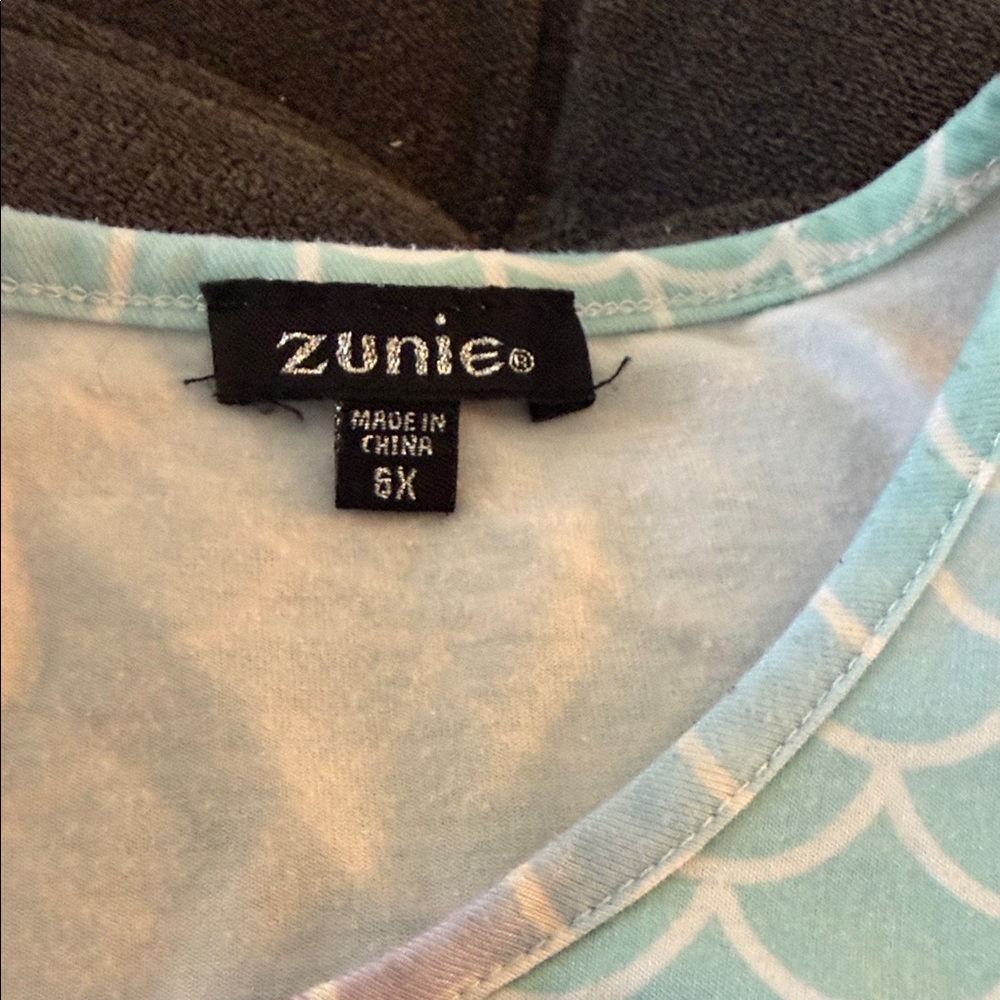 Zunie Aqua Mermaid Pattern Dress - Picture 2 of 3